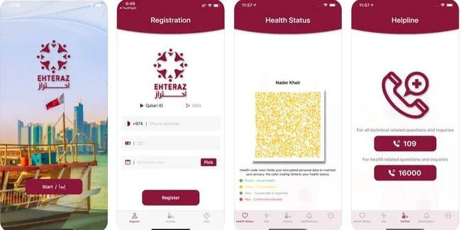 Ehteraz là ứng dụng bắt buộc mọi người trên 18 phải cài đặt tại Qatar, bao gồm cả khách du lịch (Ảnh: App Store).