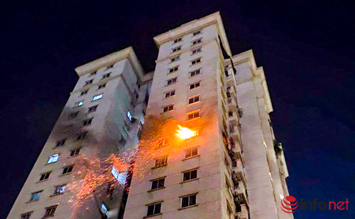 Hà Nội: Cháy căn hộ tầng 9 chung cư quận Tây Hồ trong đêm, khẩn cấp sơ tán cư dân an toàn