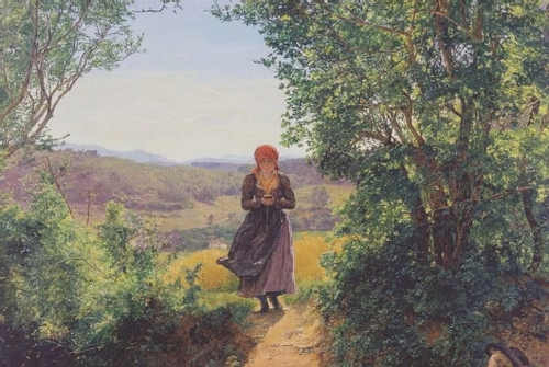 Xôn xao bức tranh năm 1860 hình cô gái cầm điện thoại iPhone