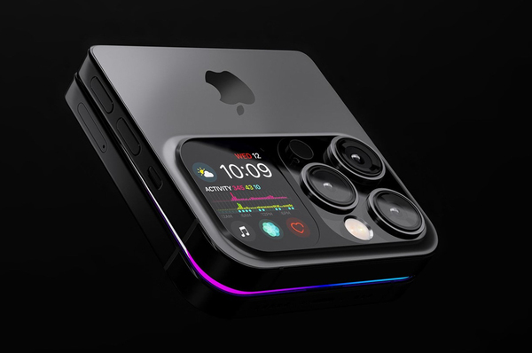 Ngắm mẫu iPhone gập tuyệt đẹp, màn hình phụ như Apple Watch