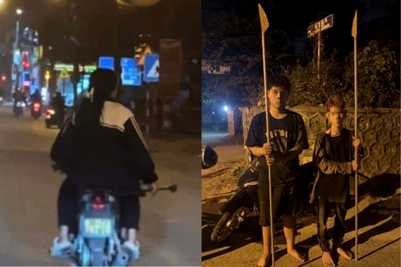 Ngăn chặn nhiều nhóm thiếu niên mang hung khí đi giải quyết mâu -0