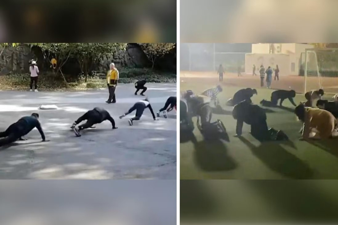 Gần 4 triệu người xem video nhóm sinh viên tập thể dục bò bằng 4 chi trên sân trường