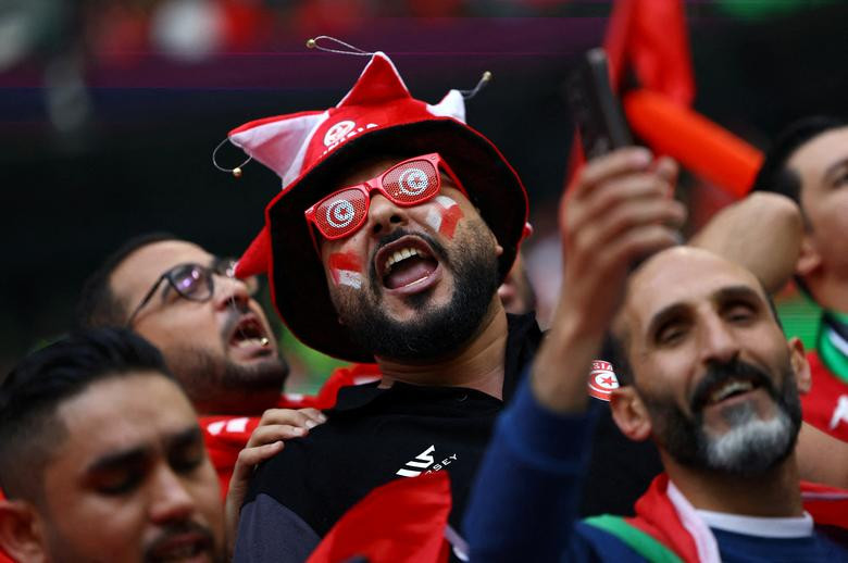 Người hâm mộ Tunisia trong trận đấu với Đan Mạch.