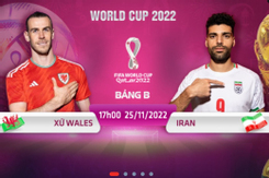 Địa chỉ xem trực tiếp World Cup 2022, Wales vs Iran, 17h00 ngày 25/11