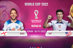 Địa chỉ xem trực tiếp World Cup 2022, Anh vs Mỹ, 2h00 ngày 26/11