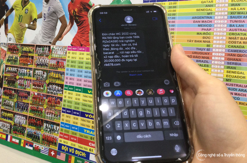 Người dân cần cảnh giác với tin nhắn mời chào tham gia cá độ mùa World Cup 2022