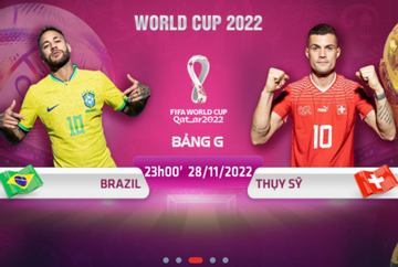 Địa chỉ xem trực tiếp World Cup 2022, Brazil vs Thụy Sỹ, 23h00 ngày 28/11