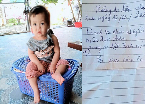 Nghệ An: Bé gái gần 1 tuổi bị bỏ rơi bên đường với lời nhắn nhờ nuôi giúp