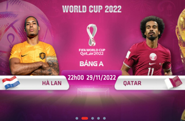 Địa chỉ xem trực tiếp World Cup 2022, Hà Lan vs Qatar, 22h00 ngày 29/11