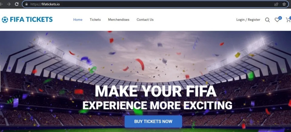 Trang web mạo danh FIFA để lừa đảo bán vé World Cup (Ảnh: Zscaler).