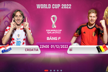 Địa chỉ xem trực tiếp World Cup 2022, Croatia vs Bỉ, 22h00 ngày 1/12