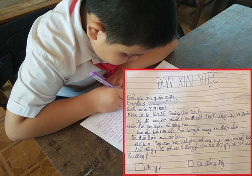 Cậu bé lớp 5 viết đơn xin việc 'nghiêm túc' khiến dân mạng trầm trồ khen ngợi