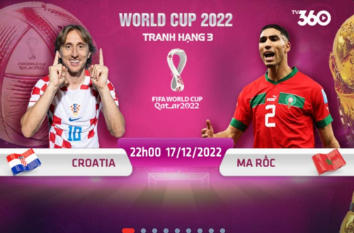 Xem trực tiếp World Cup 2022, Croatia vs Ma Rốc, 22h00 ngày 17/12