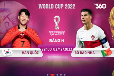 Địa chỉ xem trực tiếp World Cup 2022, Hàn Quốc vs Bồ Đào Nha, 22h00 ngày 2/12
