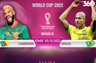 Địa chỉ xem trực tiếp World Cup 2022, Cameroon vs Brazil, 2h00 ngày 3/12
