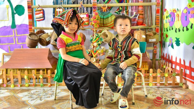Nhà sàn, trang phục dân tộc vào trong tiết học về truyền thống văn hóa