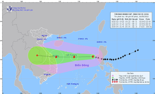 Tin mới nhất về bão số 4: Bão mạnh cấp 12 đang tiến vào vùng biển Quảng Trị - Quảng Ngãi