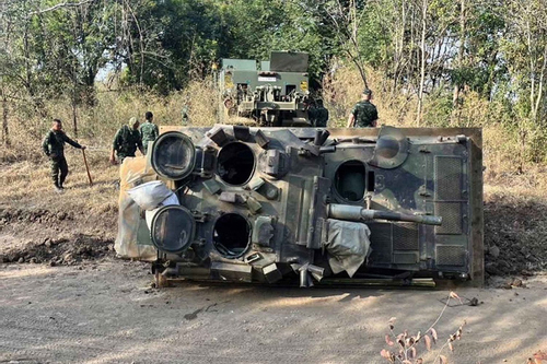 Lật xe tăng khi tập trận, 2 binh sĩ Thái Lan thiệt mạng