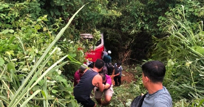 Xe khách chở 25 người lao xuống vực đèo quốc lộ 28B ở Bình Thuận