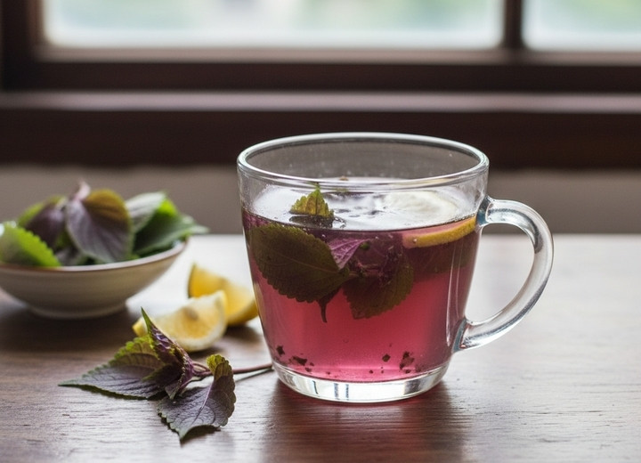 Lá tía tô là loại rau gia vị quen thuộc trong nhiều món ăn Việt.