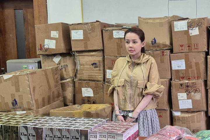 Ngân 98 cùng tang vật thu giữ. (Ảnh: CACC)