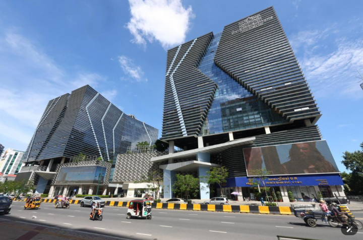 Trụ sở chính của Prince Group tại Phnom Penh, Campuchia. Ảnh: Yonhap