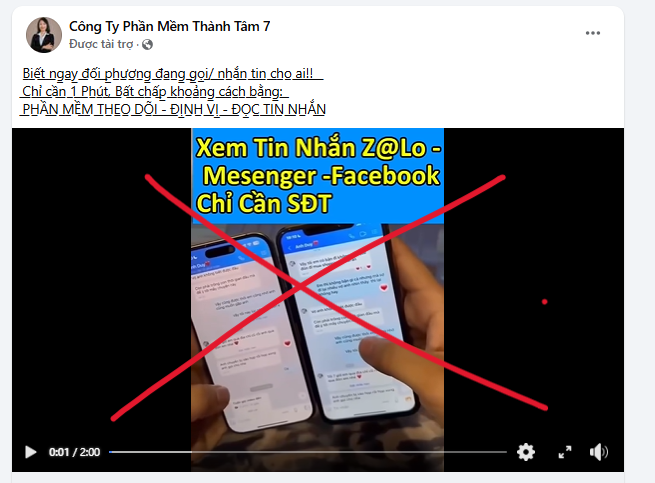 Cảnh báo thủ đoạn lừa đảo cài đặt ứng dụng “đọc tin nhắn của chồng/vợ”, “theo dõi người yêu” - Ảnh 1.