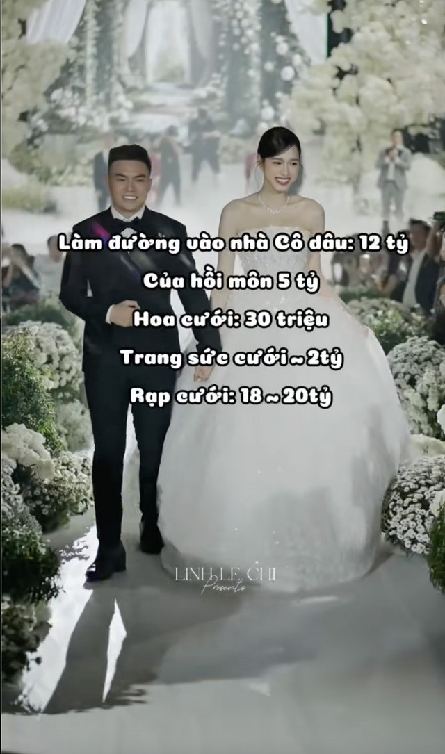 Lan truyền bảng giá chi phí tiệc cưới của Hoa hậu Đỗ Thị Hà con số choáng váng