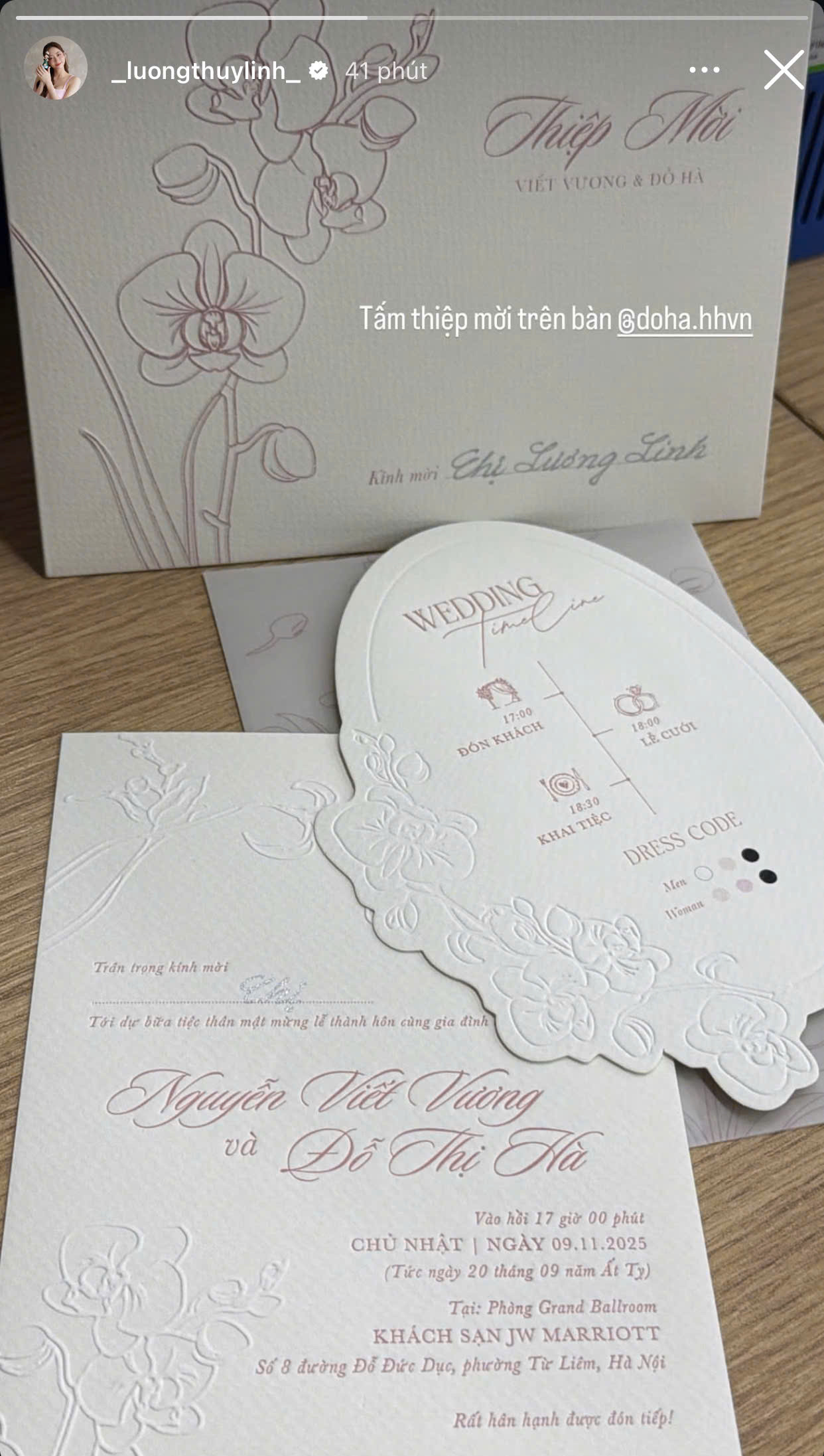 HOT Lộ thiệp cưới mời toàn sao Việt của vợ chồng Đỗ Thị Hà thời gian địa điểm rõ ràng