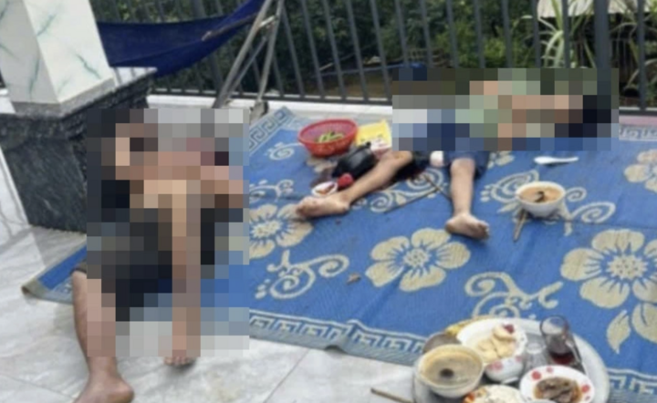 Ông Thiên và cháu trai tử vong bên hiên nhà.