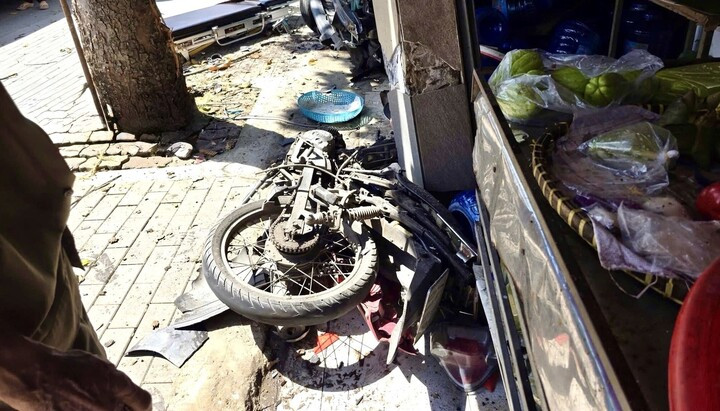 Hiện trường vụ tai nạn.