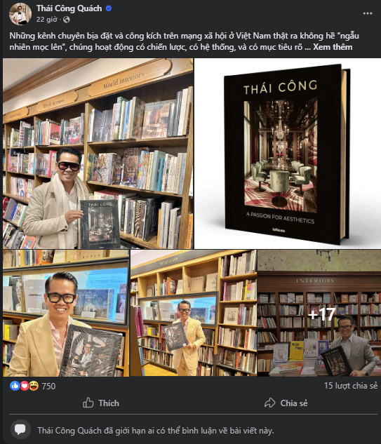 Gặp biến căng phải khóa bình luận phản ứng gắt của NTK Thái Công khi bị loạt diễn đàn gọi tên