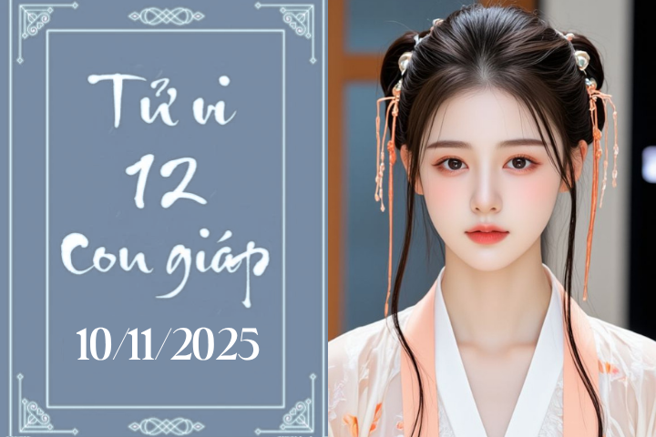 Tử vi 12 con giáp hôm nay ngày 10/11/2025: Dần hao tài, Ngọ may mắn