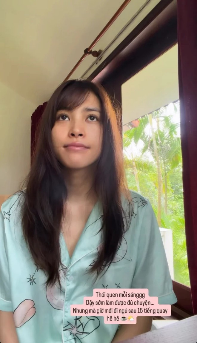 Gương mặt thật của hoa hậu Tiểu Vy sau 15 tiếng đi quay không ngủ