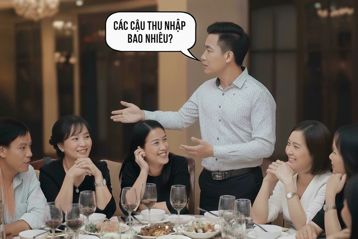 Họp lớp là lúc ôn lại kỷ niệm, nhưng nhiều người lại có những câu hỏi vô duyên về thu nhập của nhau. (Ảnh minh họa AI)
