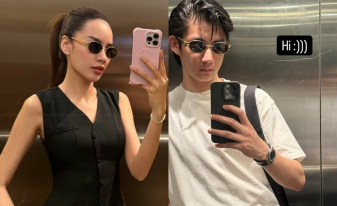 Hoa hậu Lê Hoàng Phương và tình cũ Thiều Bảo Trâm lộ ảnh tại sân bay checkin cùng một nơi