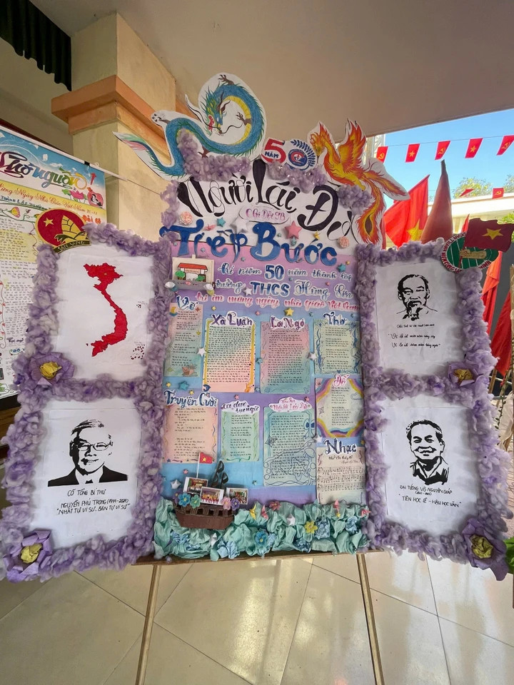 Loạt báo tường gây sốt dịp 20/11, học sinh khoe tài cực chất - 1