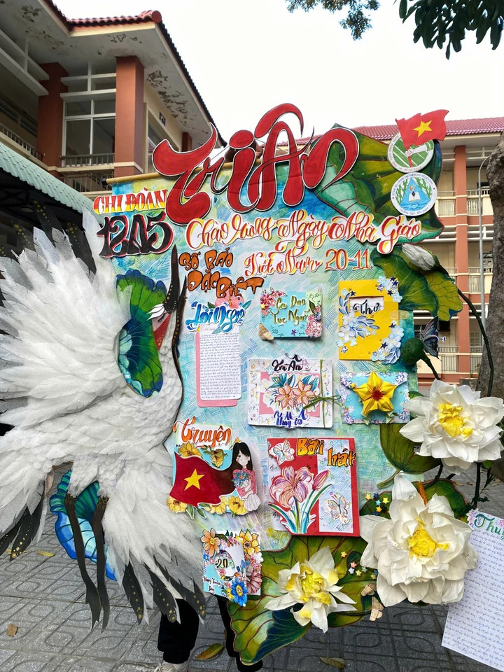 Báo tường đến từ THPT Tây Nam (TP.HCM) sử dụng các biểu tượng