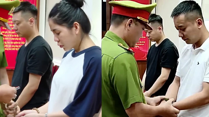 Quang Linh Vlogs và Hằng Du Mục tại thời điểm khởi tố.