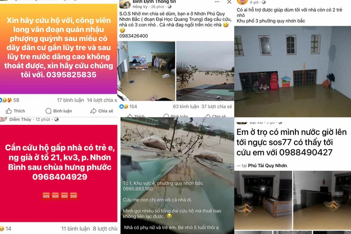 Trong đêm 18, rạng sáng 19/11, người dân tại các vùng ngập hạ lưu phía Đông tỉnh Gia Lai liên tục cầu cứu .