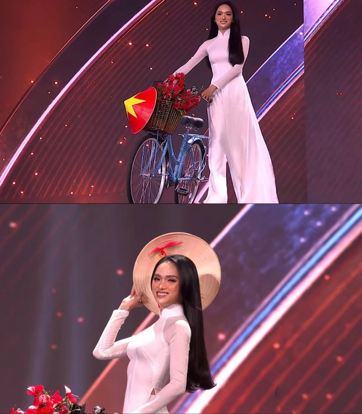 Hương Giang chọn áo dài trắng cho phần thi