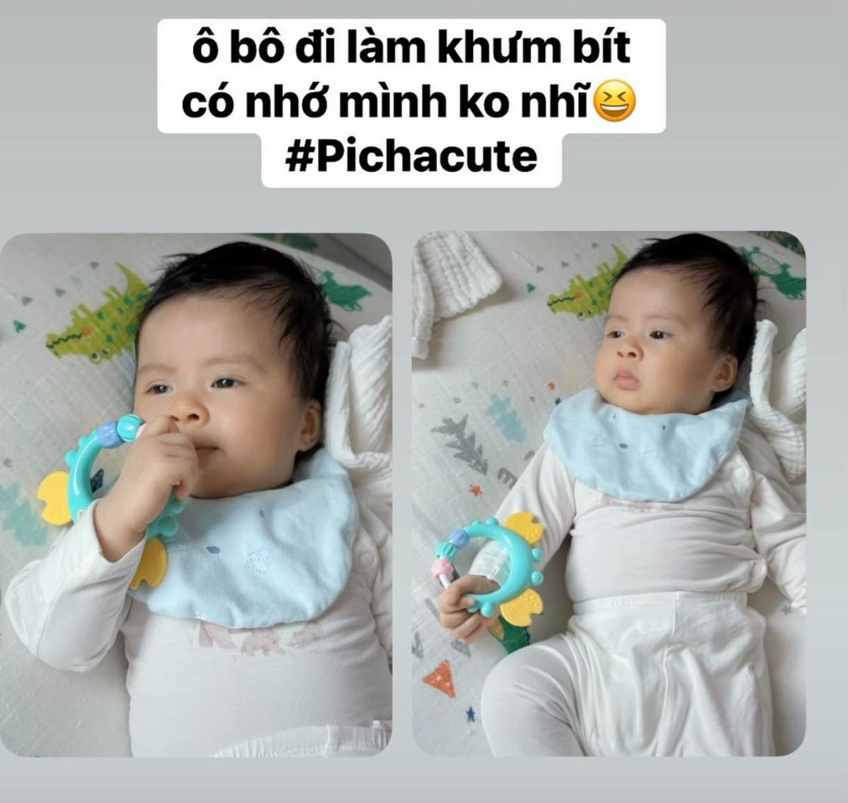 Ngọc Hân 'lịm tim' với biểu cảm dễ thương của con trai gần 3 tháng tuổi - Ảnh 8.