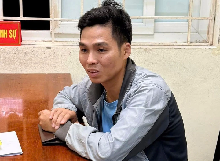 Tài xế Trần Văn Phương tại cơ quan công an.