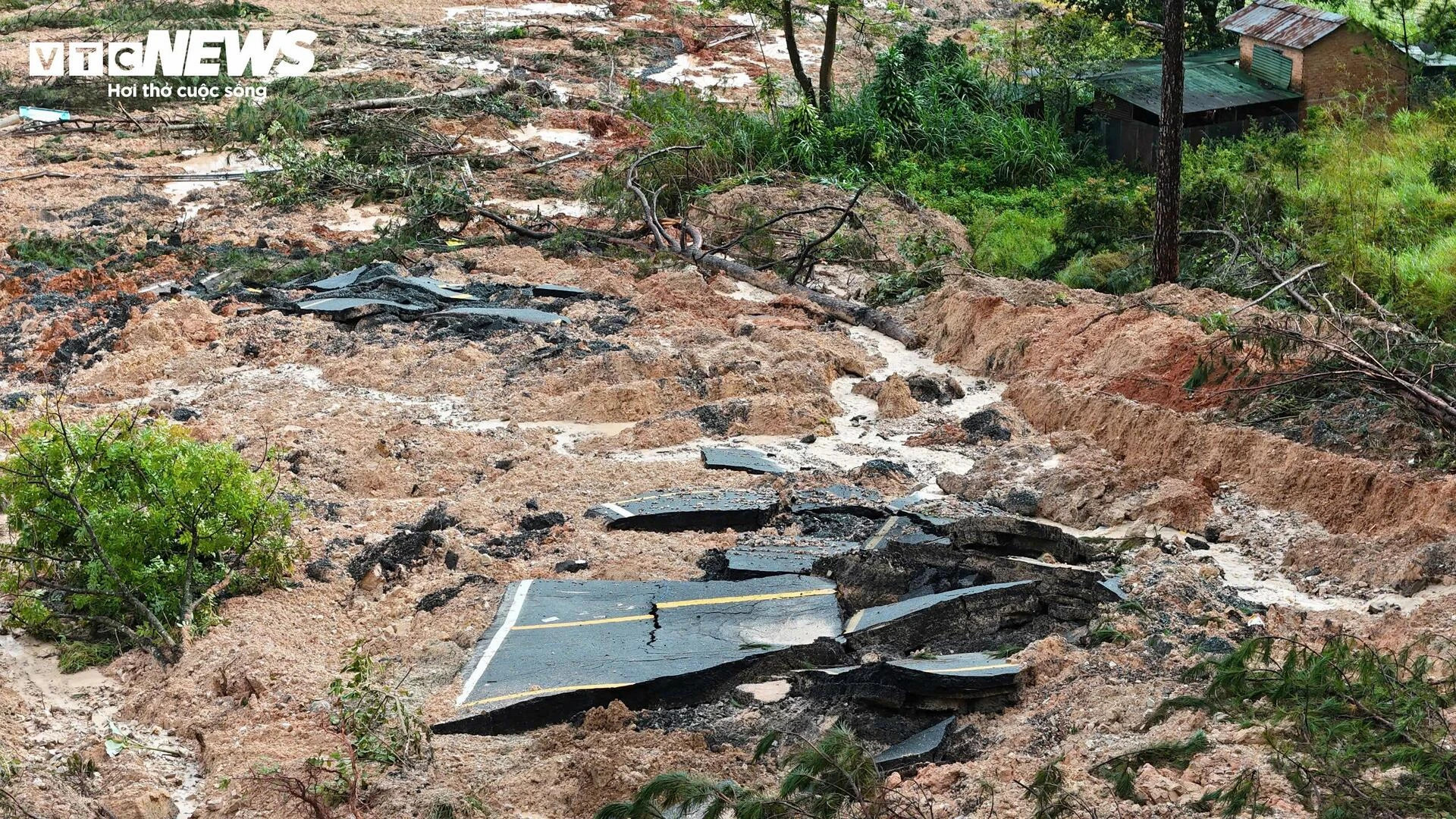 Cận cảnh hiện trường sạt lở kinh hoàng trên đèo Mimosa ở Lâm Đồng - 22
