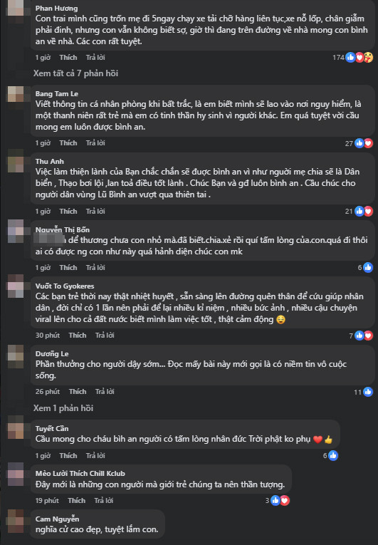 Xúc động lời nhắn nhủ chàng trai trẻ trốn gia đình đi cứu trợ bà con vùng lũ