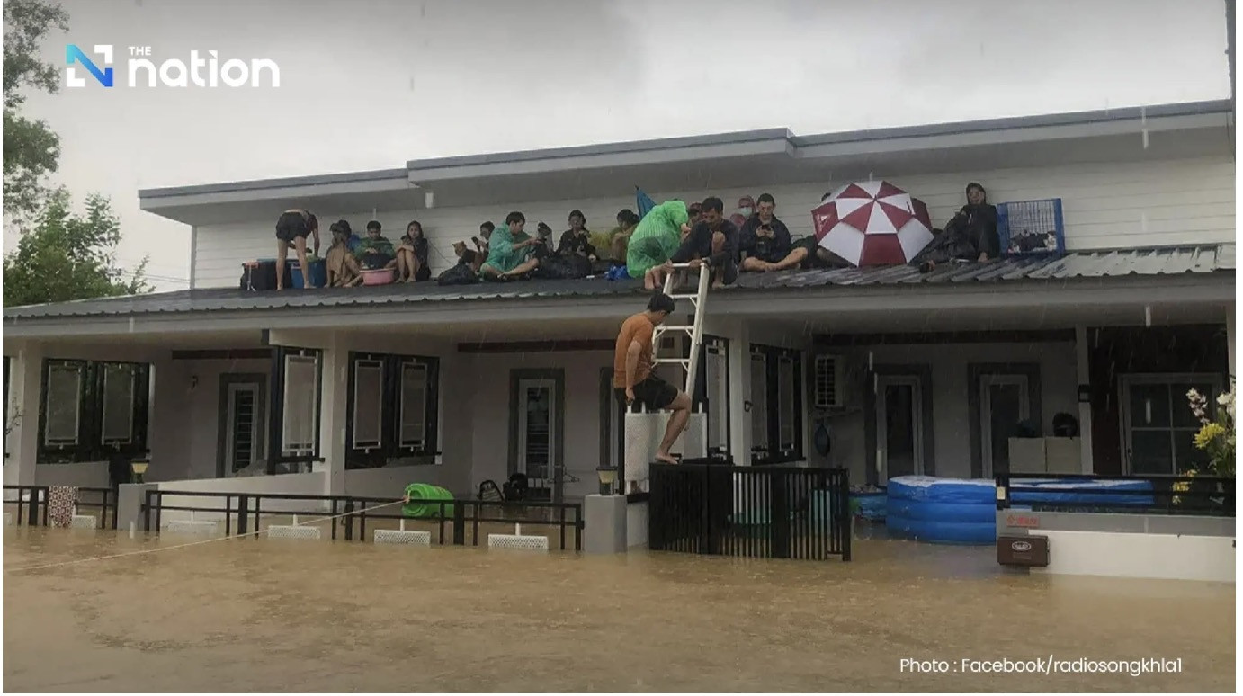 Ngập lụt ở Thái Lan. Ảnh: The Nation