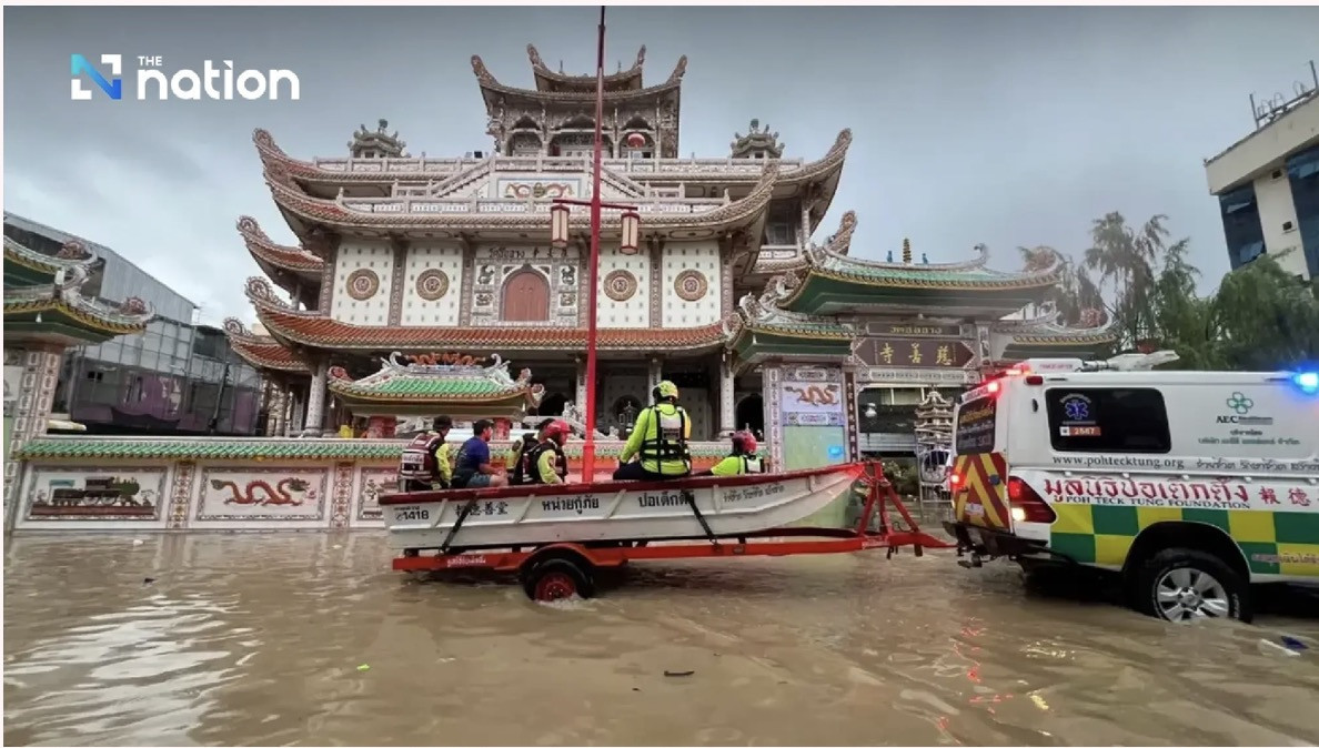 Ngập lụt ở Thái Lan. Ảnh: The Nation