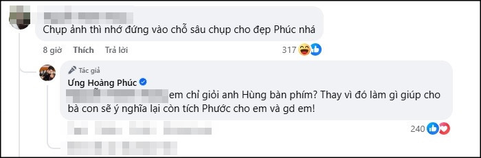 Ưng Hoàng Phúc đáp trả khi bị mỉa mai việc đi từ thiện