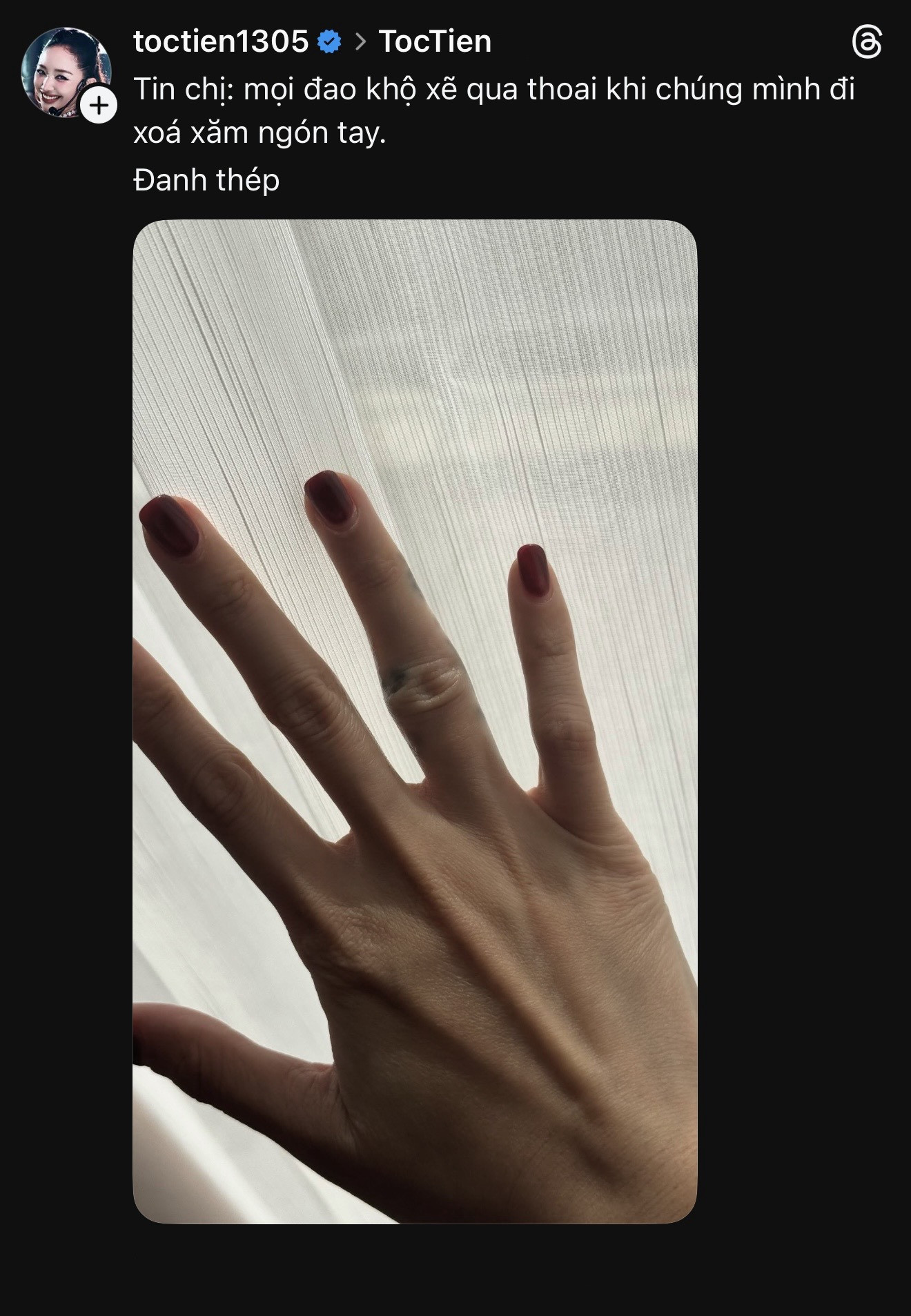 Ý nghĩa hình xăm đôi với người cũ của của Tóc Tiên