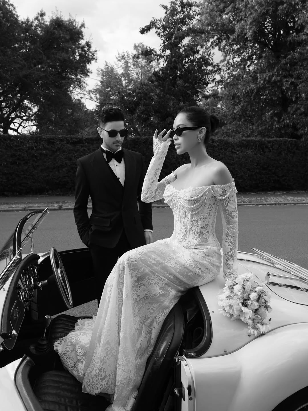 Tiên Nguyễn lộ diện cực xinh đẹp trước thềm siêu đám cưới với chồng doanh nhân